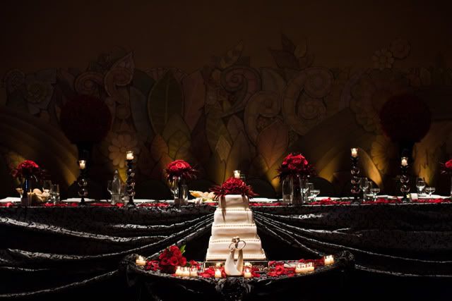Head table Head table mural and custom gobo Centerpieces kind of shows 
