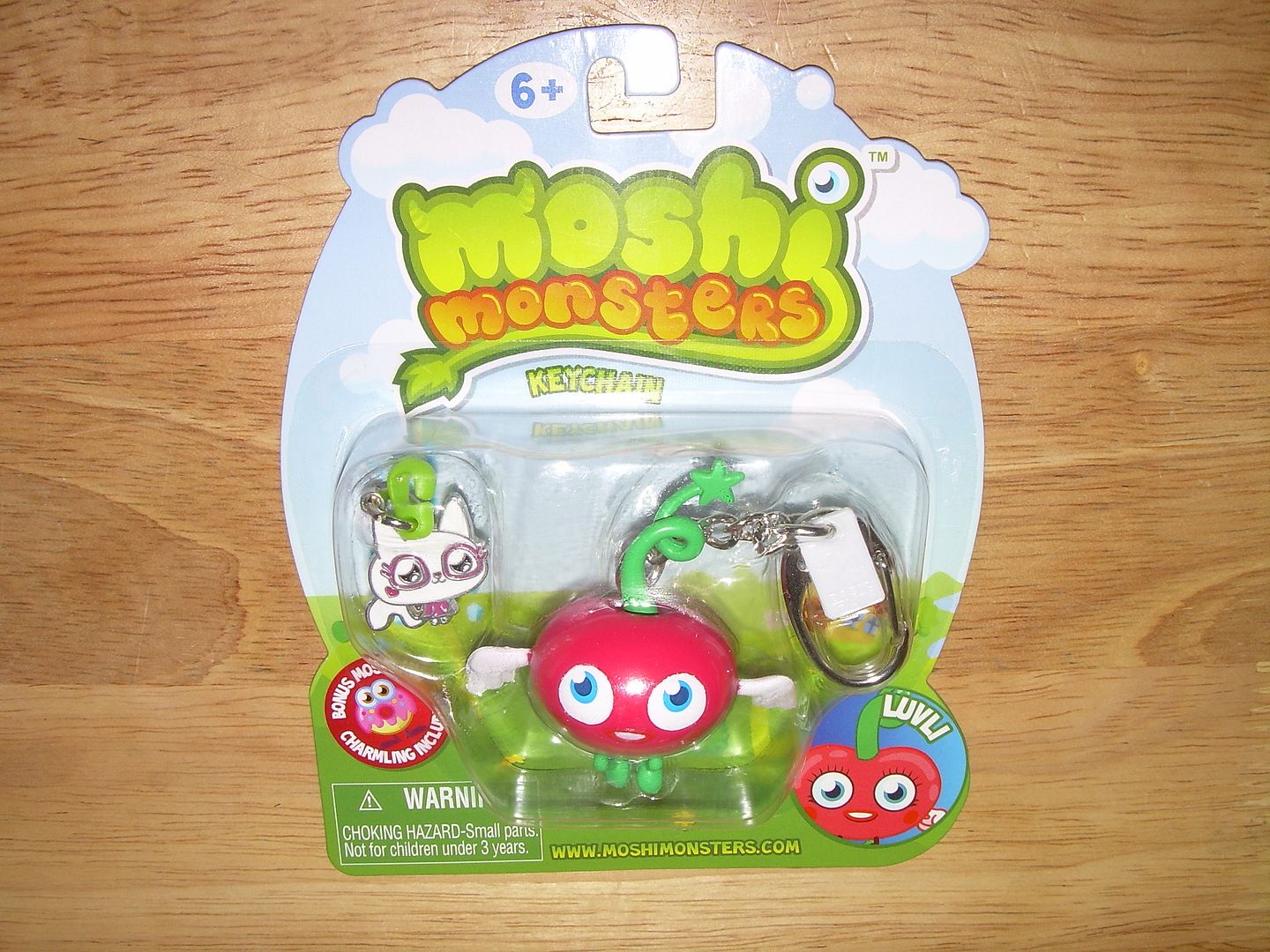 Moshi Monsters Moshlings Keychain Clip-on Luvli + Bonus Lady Meowford 