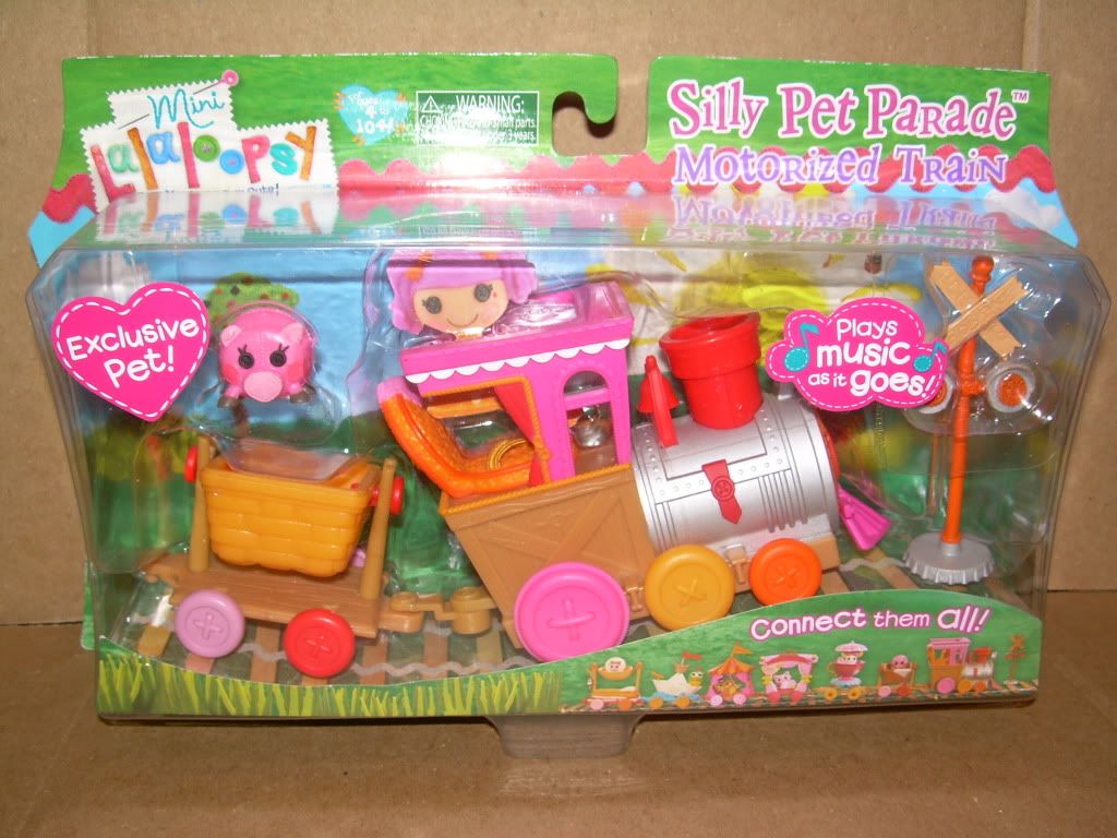 Mini Lalaloopsy Dolls SILLY PET PARADE MOTORIZED TRAIN Plays Music w