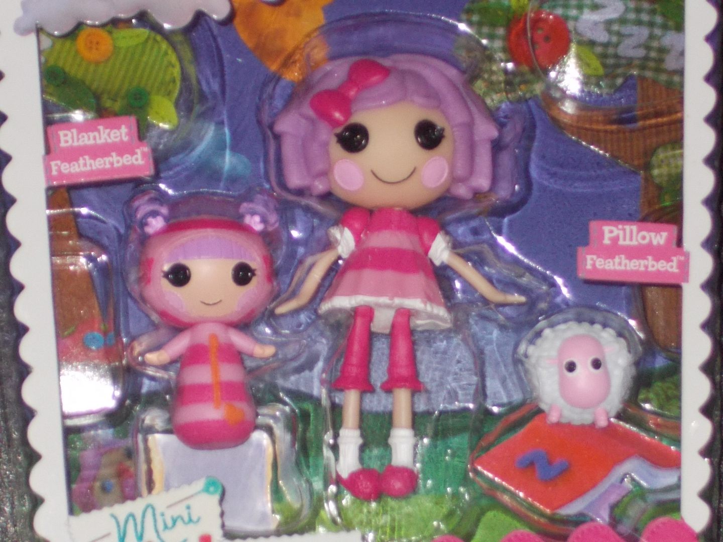 New MINI LALALOOPSY LITTLES Sisters Dolls BLANKET & PILLOW FEATHERBED w/ Sheep