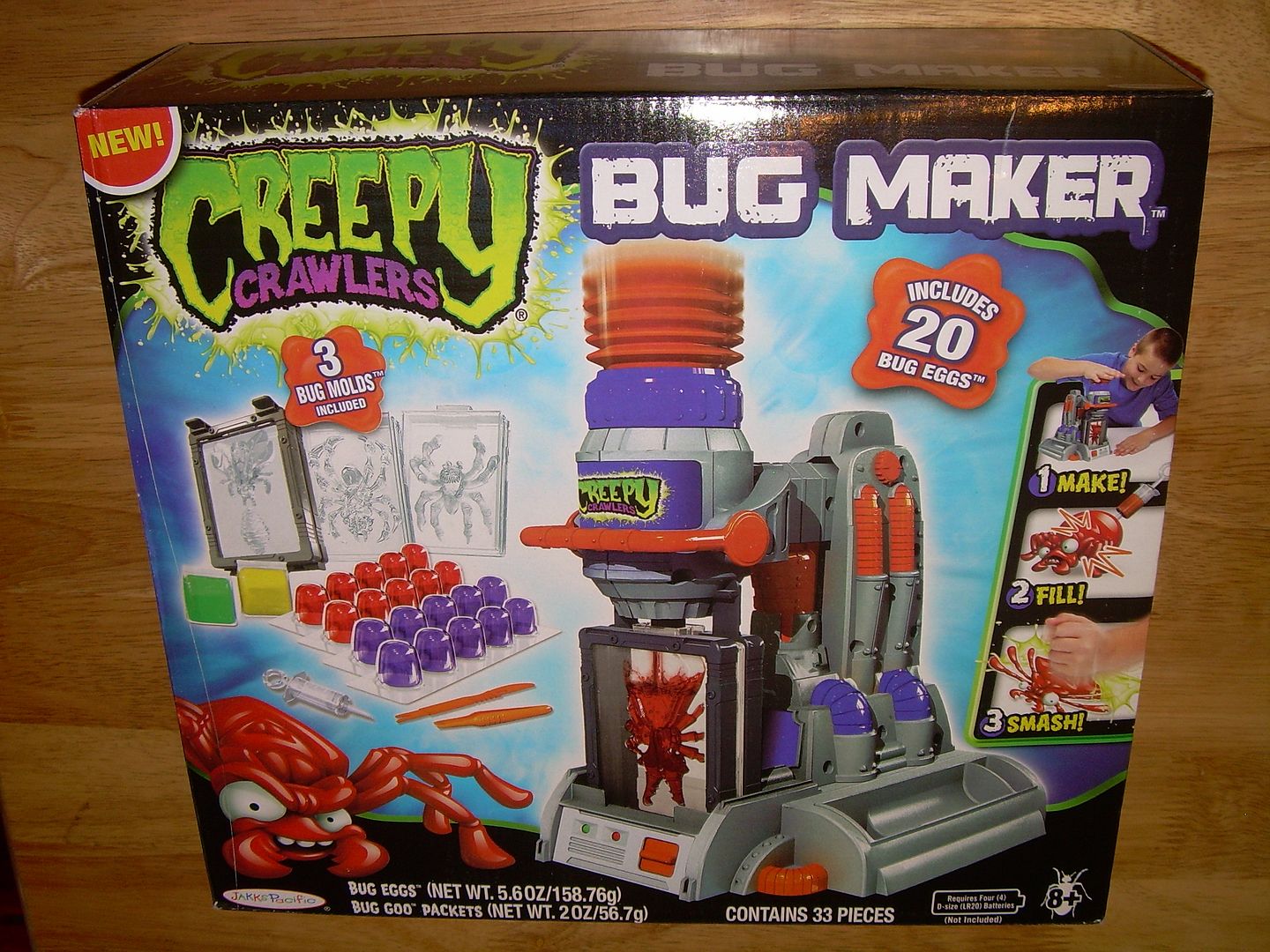 Nib 2011 Jakks Creepy Crawlers Bug Maker W  3 Molds, 20 Bug Eggs & Bug 