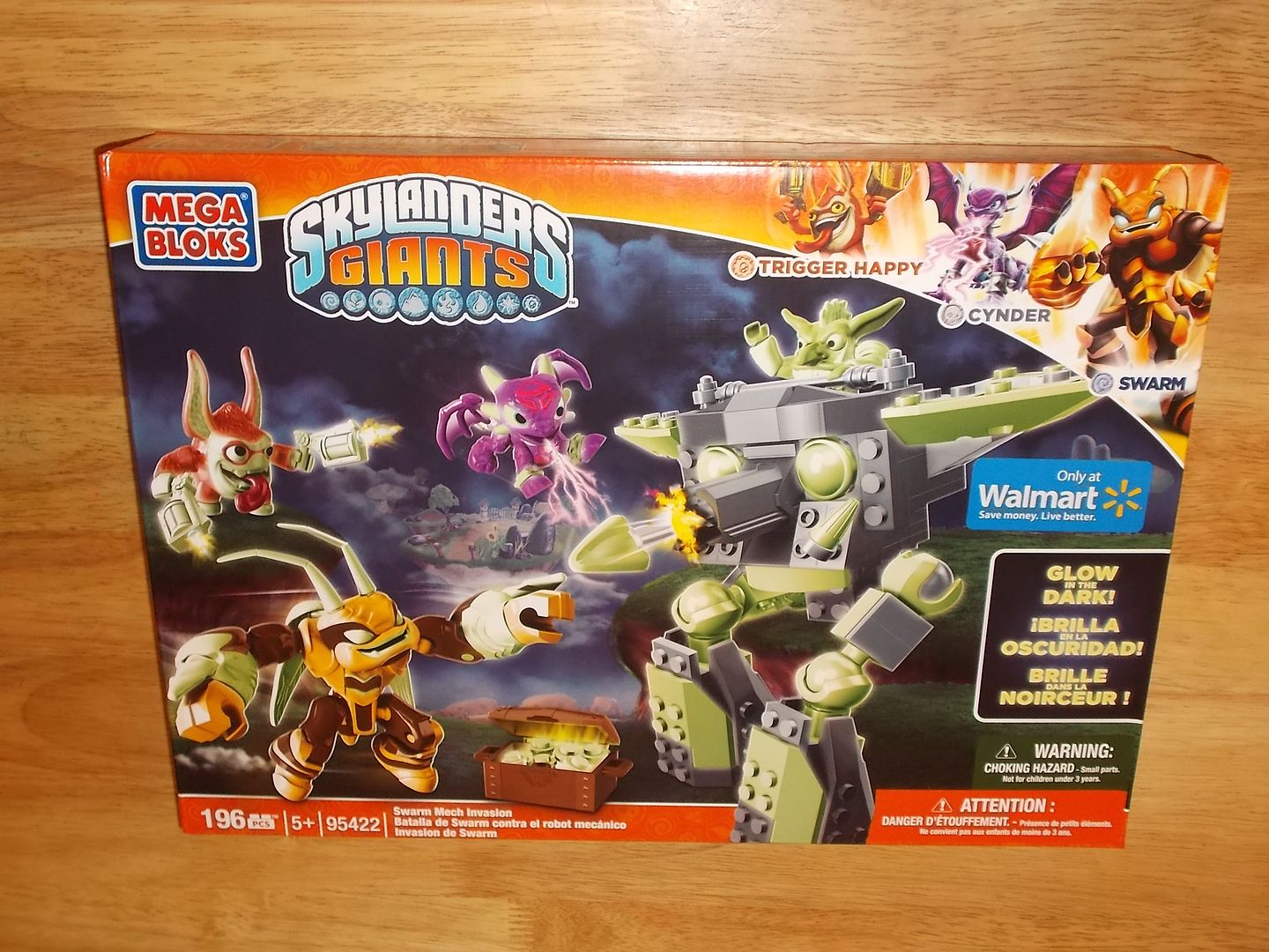 Mega Bloks Skylanders Giants 95422 Swarm Mech Invasion 196pcs Glow In