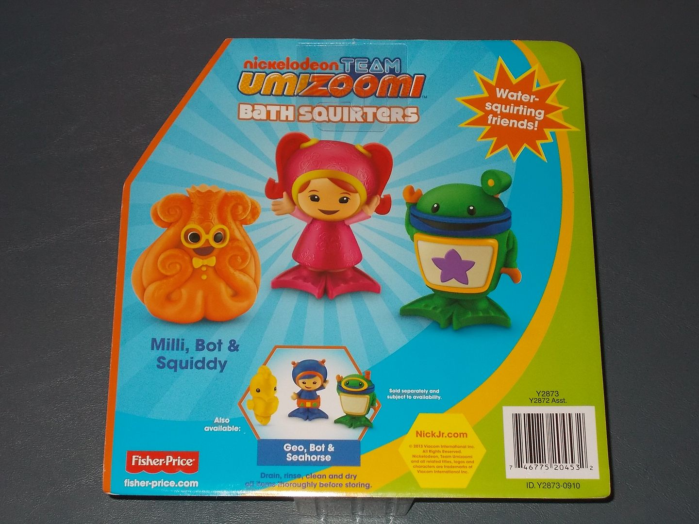 NEW 2013 FisherPrice Nick Jr TEAM UMIZOOMI Bath Squirters MILLI, BOT