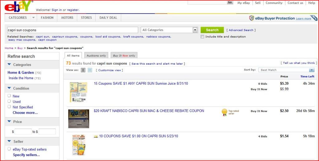 ebay coupons