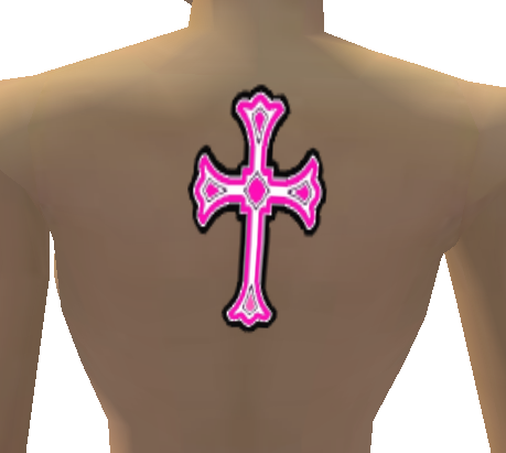 pink cross tattoo