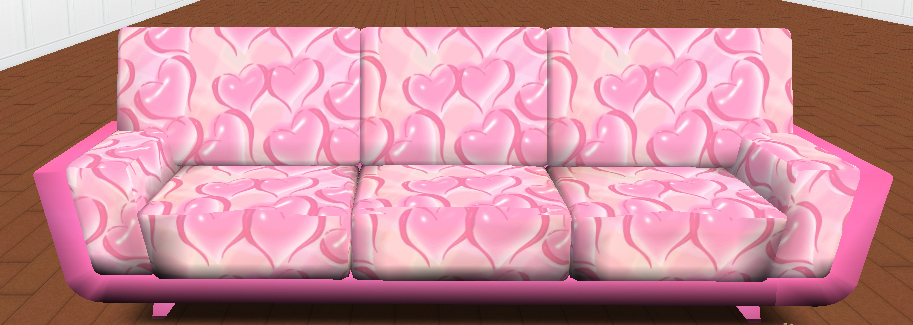 pink heart sofa