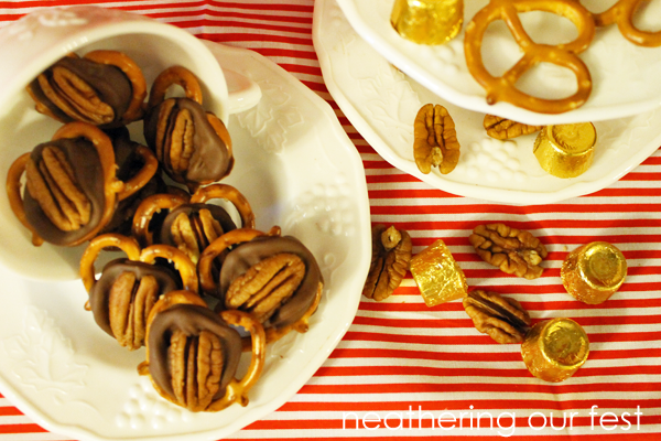 Pretzel Pecan Turtles at Poofy Cheeks Blog by Neathing Our Fest