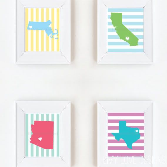 5 x 7 state print - livy love designs