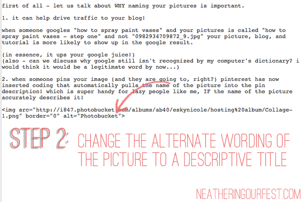 how to name your pictures for pinterest step two