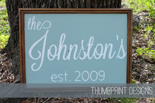 the johnstons - custom wedding gift sign