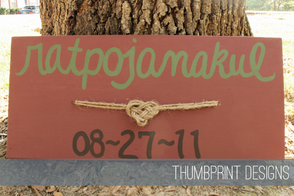 tie the knot - custom wedding gift sign