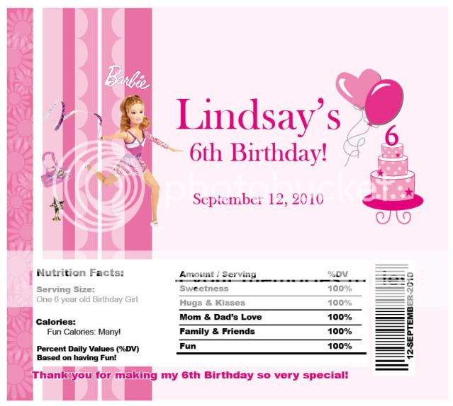 10 Barbie Gymnastics Personalized Birthday Invitations  