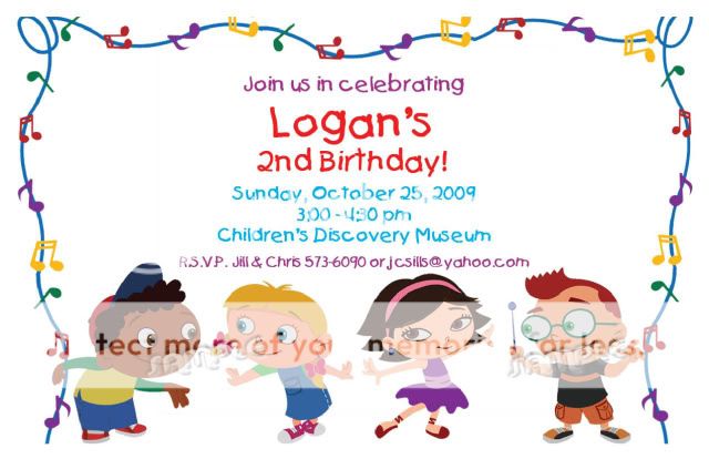 Set of 10 Little Einsteins Personalized Invitations  