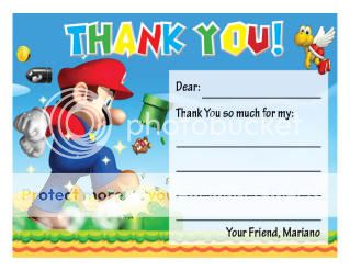 Set of 10 Super Mario Bros. Personalized Invitations  