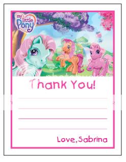 Setof 10 My Little Pony Personalized Invitations  