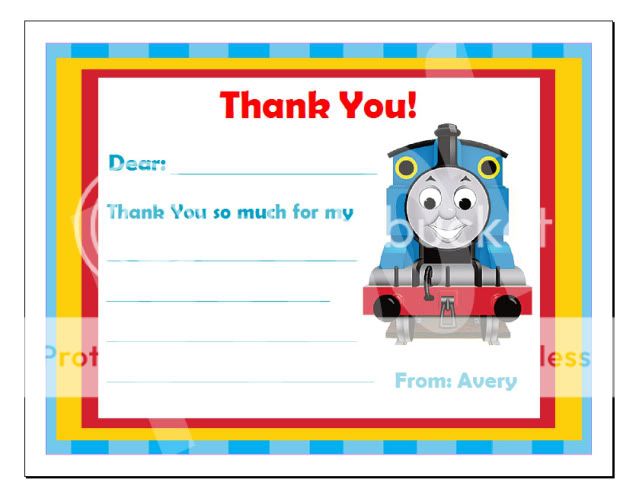 Set of 10 Thomas the Train Personalized Invitations  