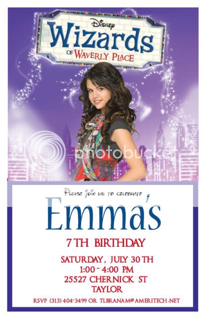 Wizards of Waverly Place Personalized Invitations 10Set  