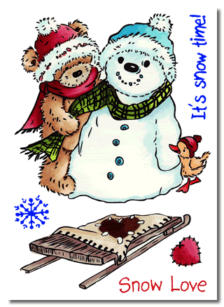 Up for sale is a BRAND NEW PopCorn the Bear rubber stamp set from 