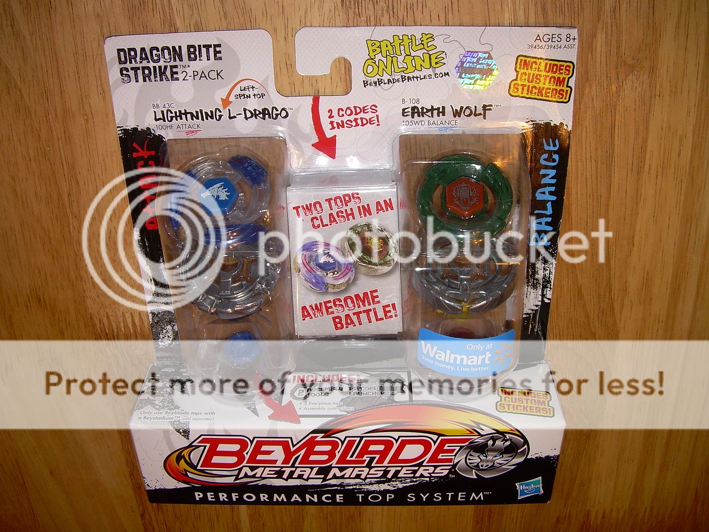   BeyBlade Dragon Bite Strike LIGHTNING L DRAGO BB 43C/EARTH WOLF B 108