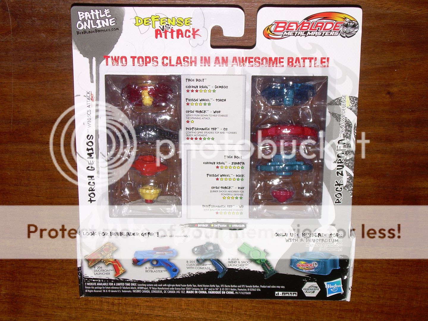 MOC Hasbro BEYBLADE Crushing Blast 2 Pack ROCK ZURAFA BB 78A/ TORCH 