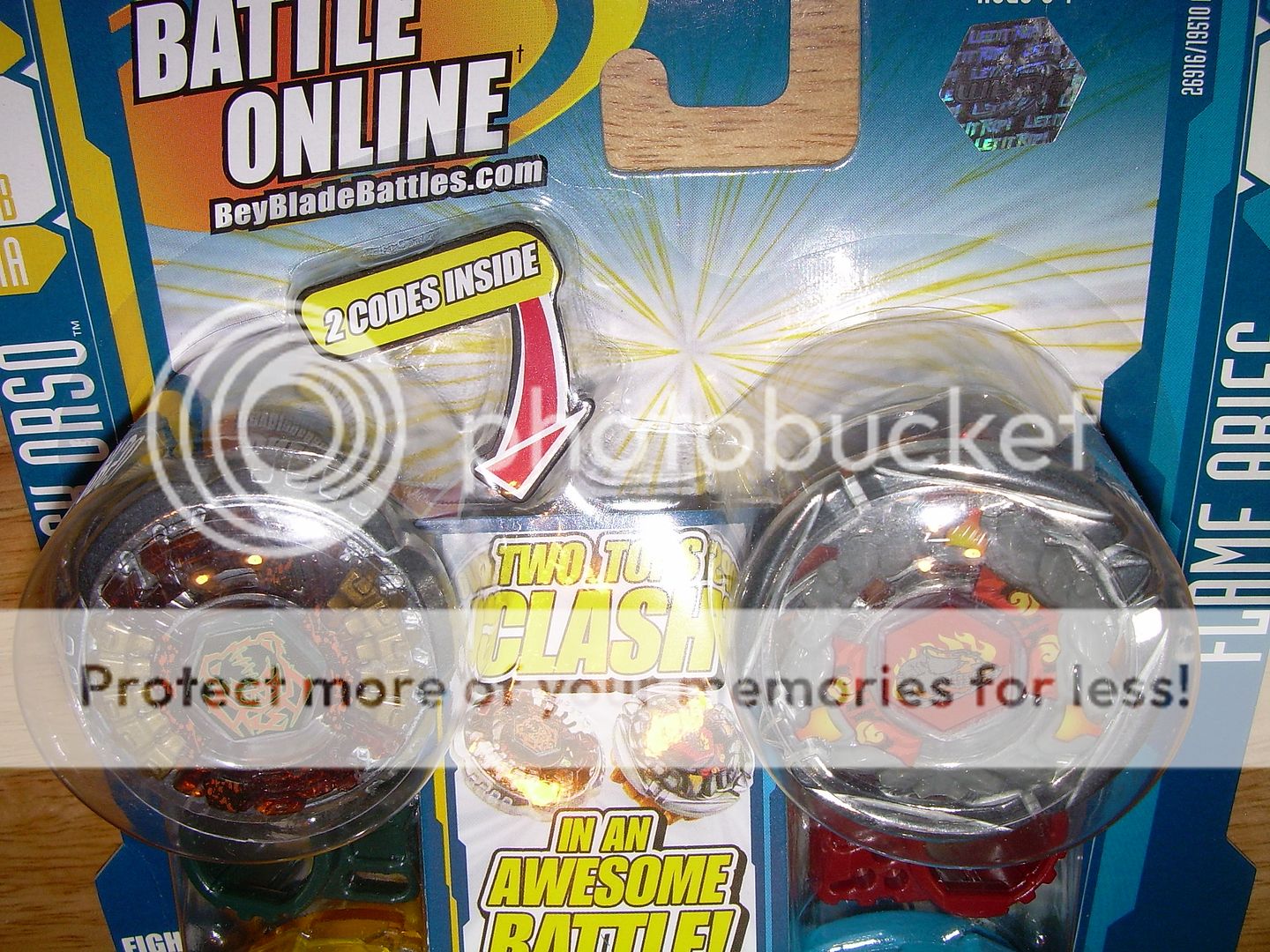 MOC Hasbro BEYBLADE 2 Pack Tops ROCK ORSO & FLAME ARIES  