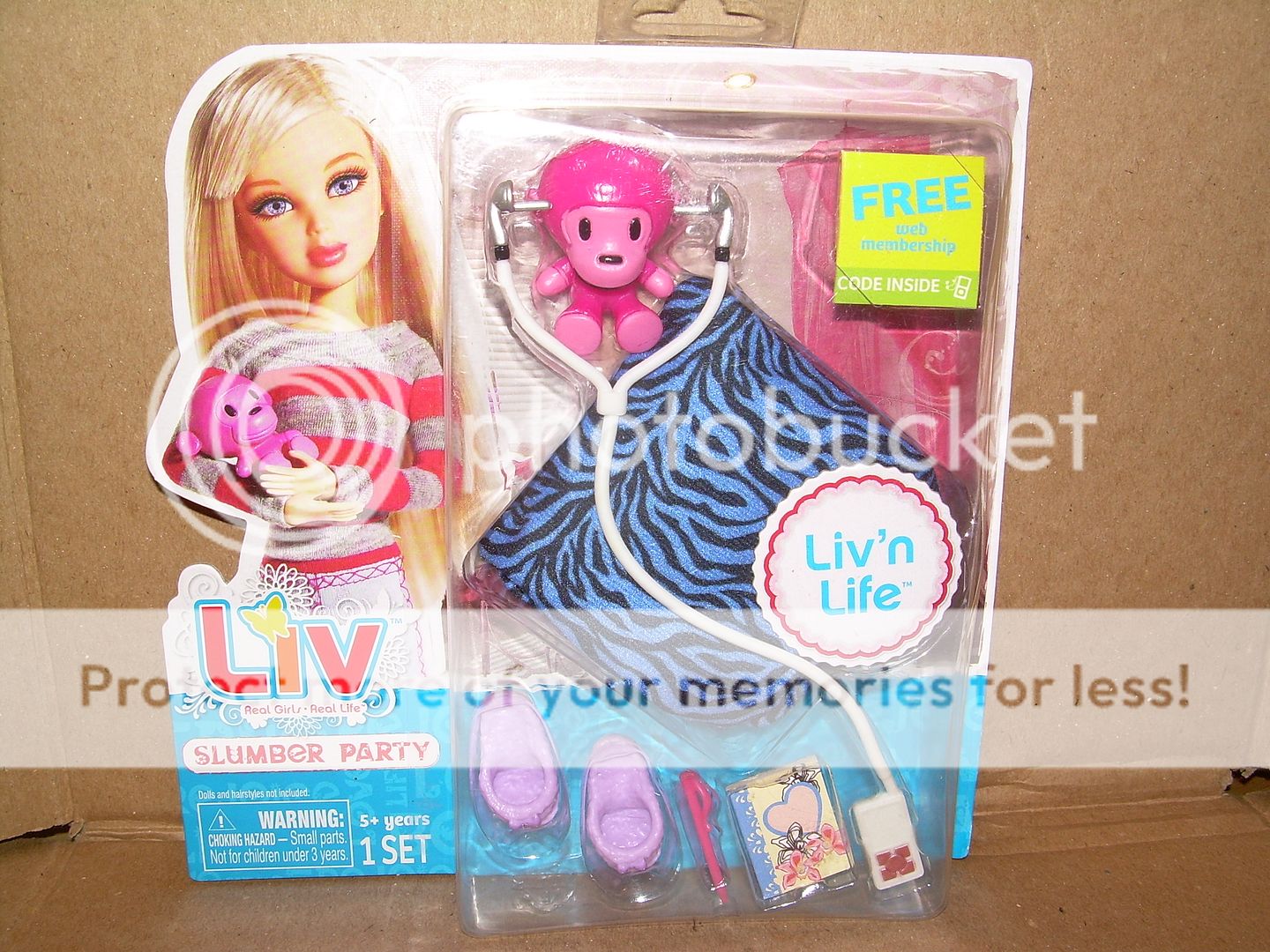 LIV Doll Fashion ACCESSORIES Pack LIVN LIFE SLUMBER PARTY ~ Monkey 