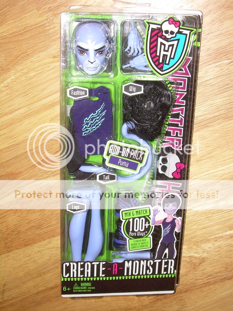 Mattel Monster High Doll Create A Monster Boy Puma Add on Pack Mix