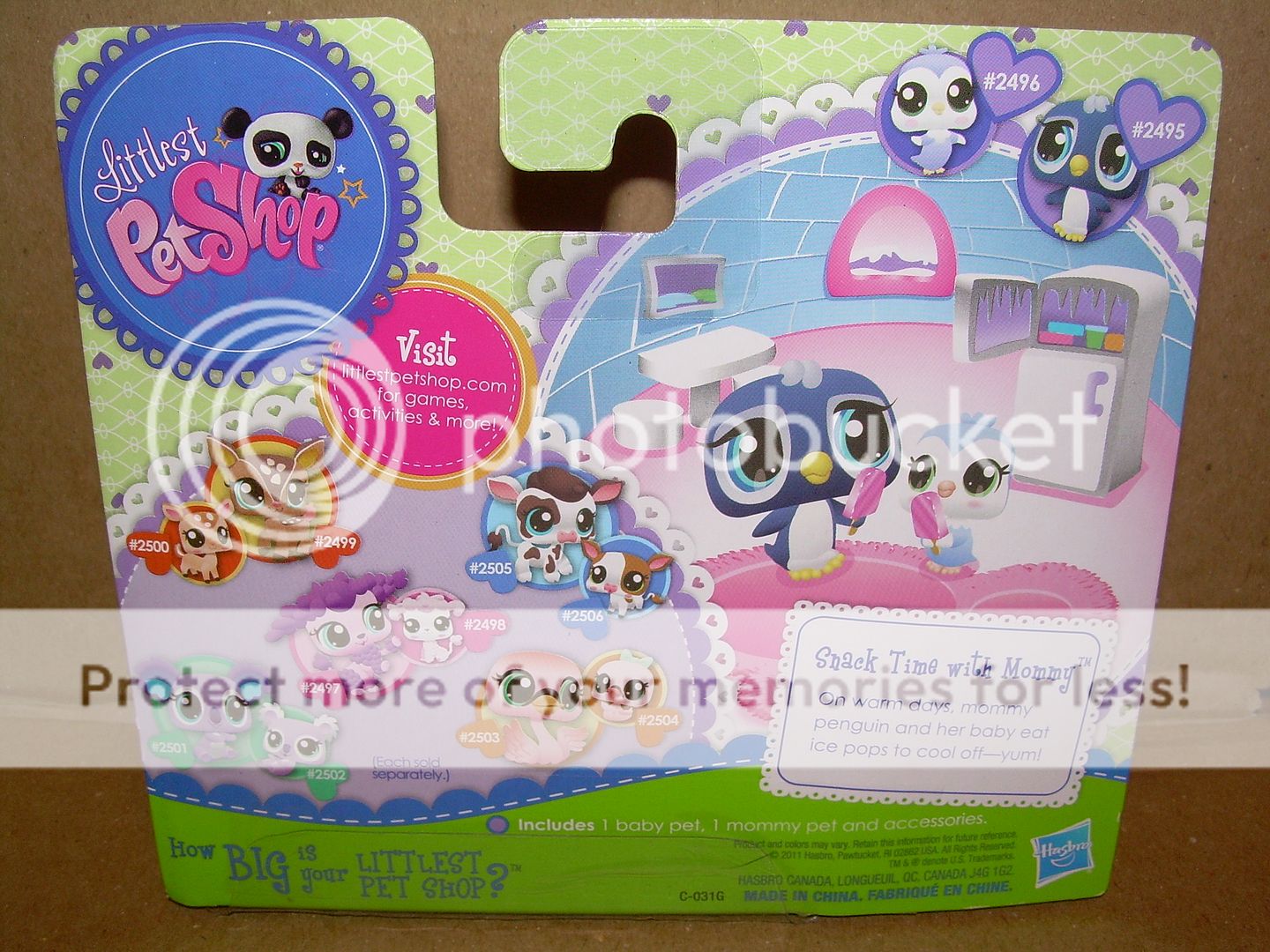 LITTLEST PET SHOP Cutest Pets PENGUIN & BABY #2495 & 2496 Snack Time 