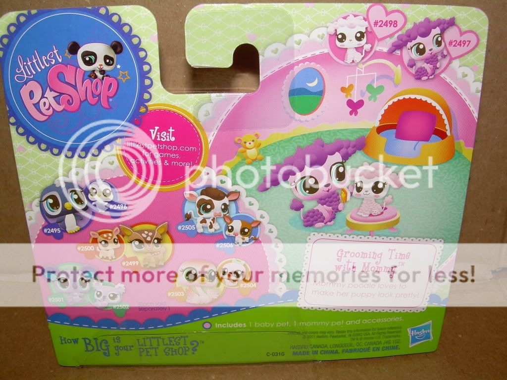 LITTLEST PET SHOP Cutest Pets POODLE & BABY 2497 & 2498 Grooming Time 
