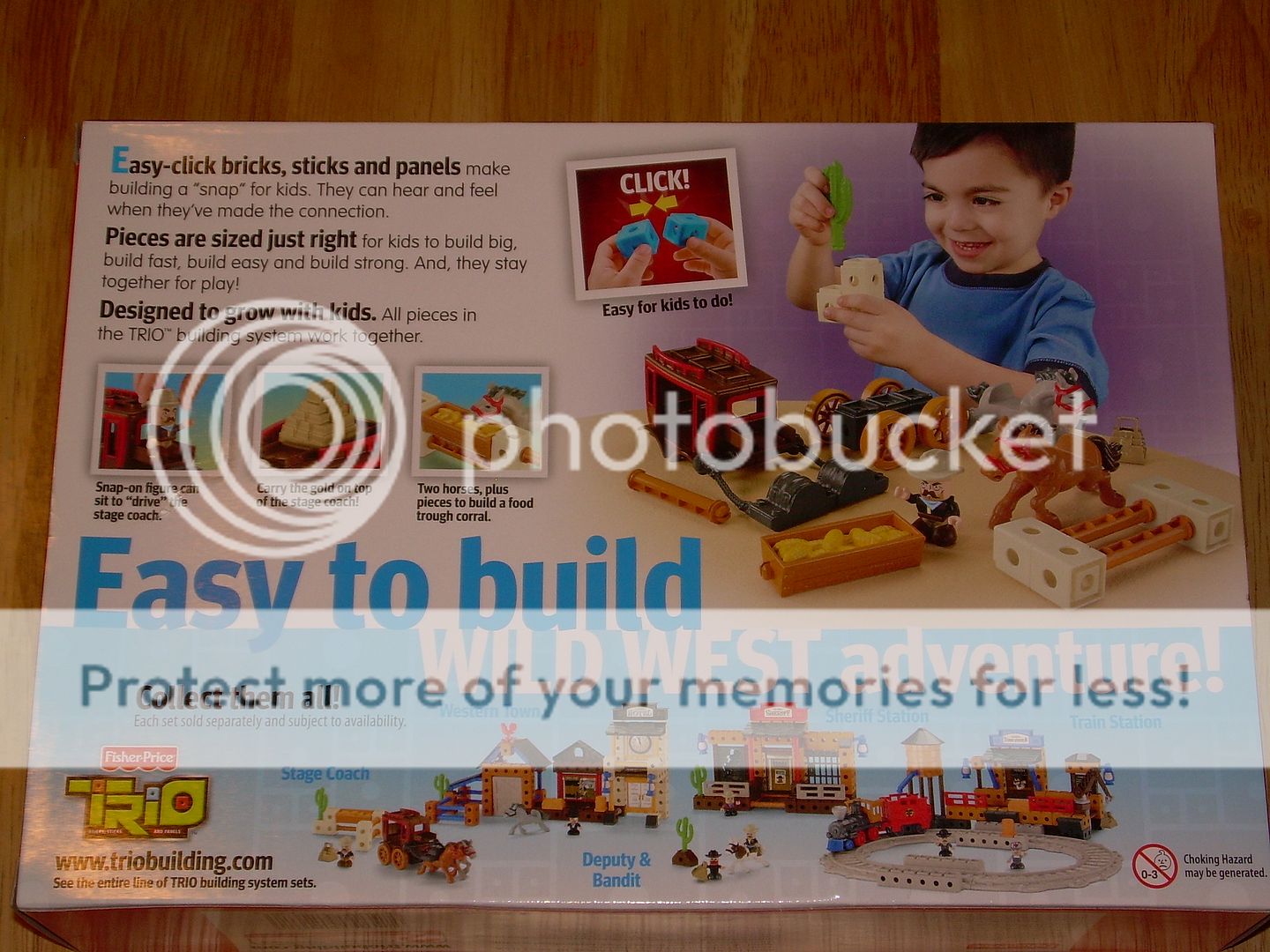 Fisher Price TRIO Building Bricks STAGE COACH NIB Horse Gold WILD WEST 