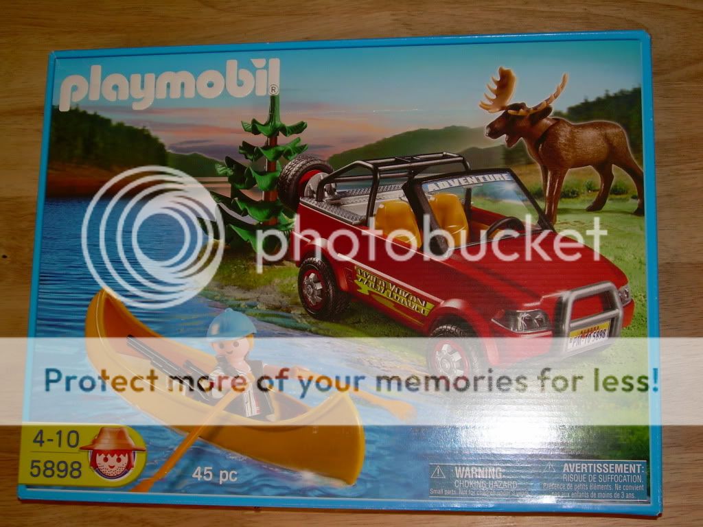 PLAYMOBIL 5898 Outdoor Adventures Off Road Vehicle and Canoe 34pcs NIB 