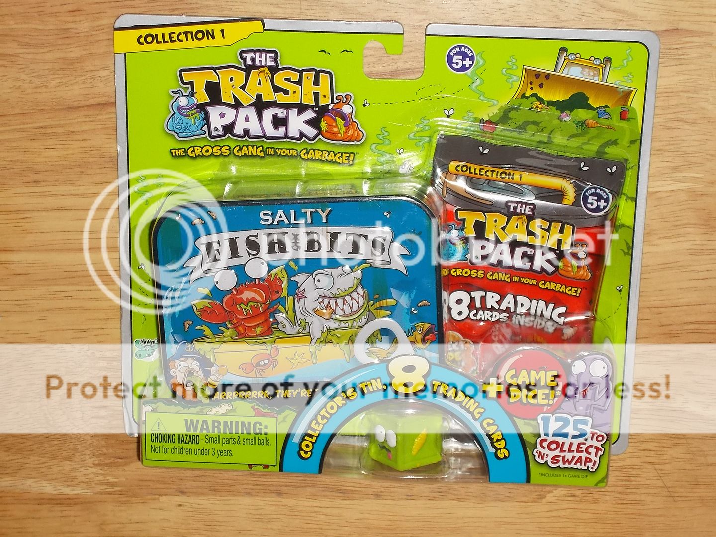 New The Trash Pack Salty Fish Bits Trading Card Game Collector Storage Tin Pack