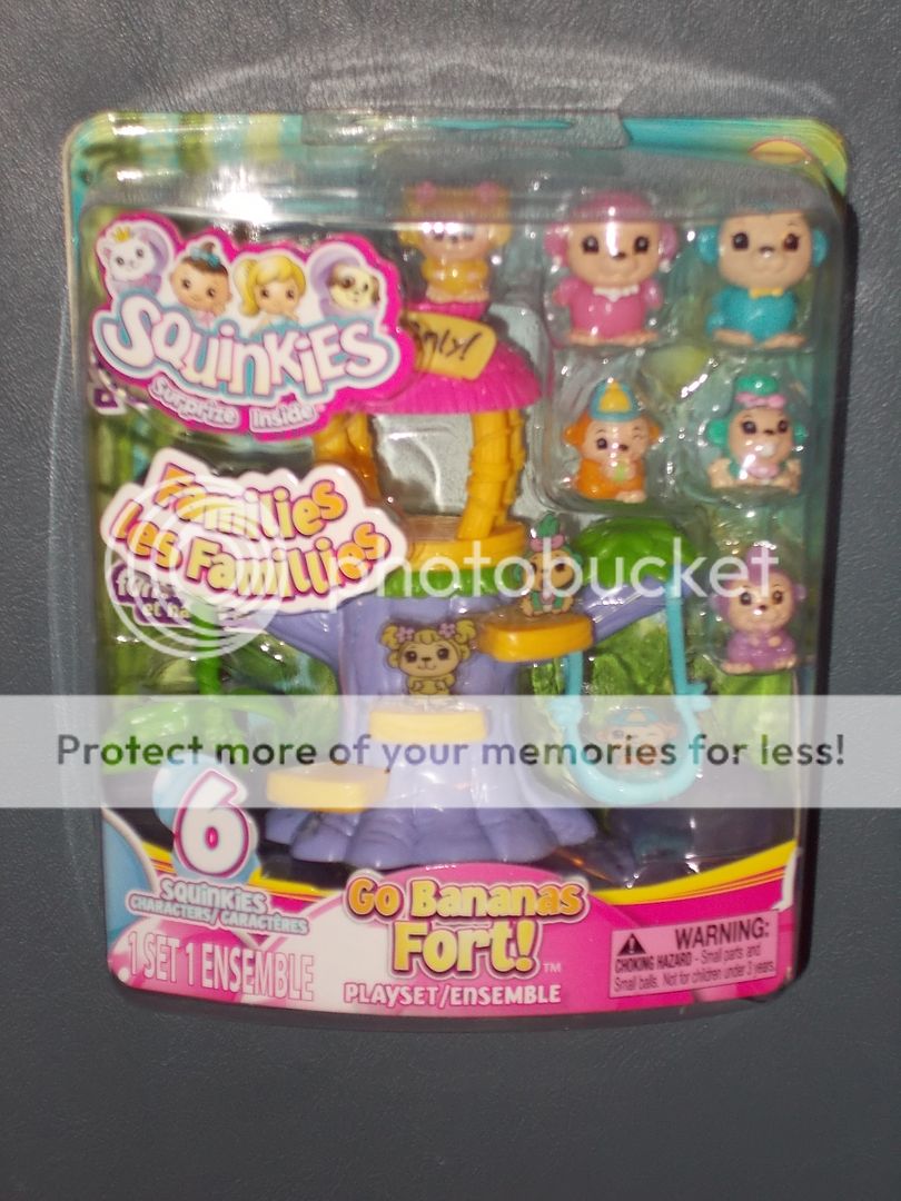 New Squinkies Families Go Bananas Fort Playset w 1574 1579 Monkey Mom Dad Kids