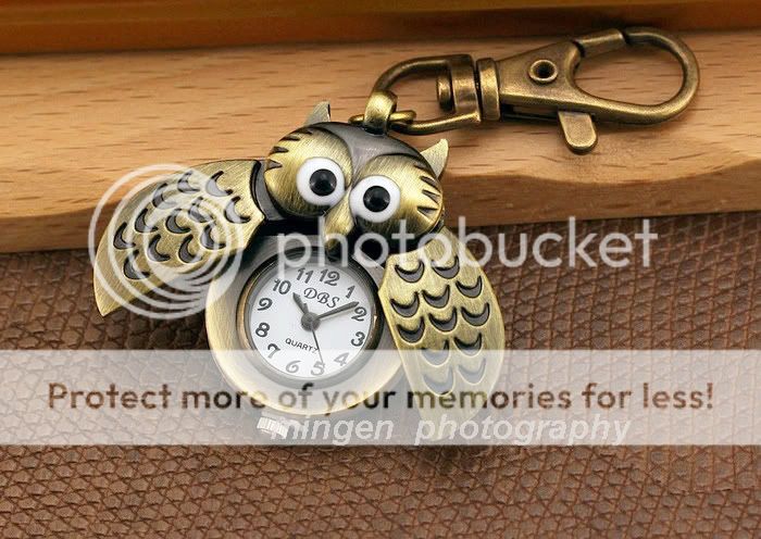 Fashion Quartz watch,Gold Owl Keychains Watch(S106)  